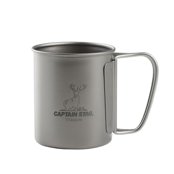 画像1: キャプテンスタッグ(CAPTAIN STAG) アウトドア コップ マグ カップ タンブラー シングルマグカップ 220ml 折りたたみハンドル 軽量 チタン製 日本製 燕三条産 UH-4501 [ B0CT4N7QRQ / 4560464292121 / UH-4501 ] (1)