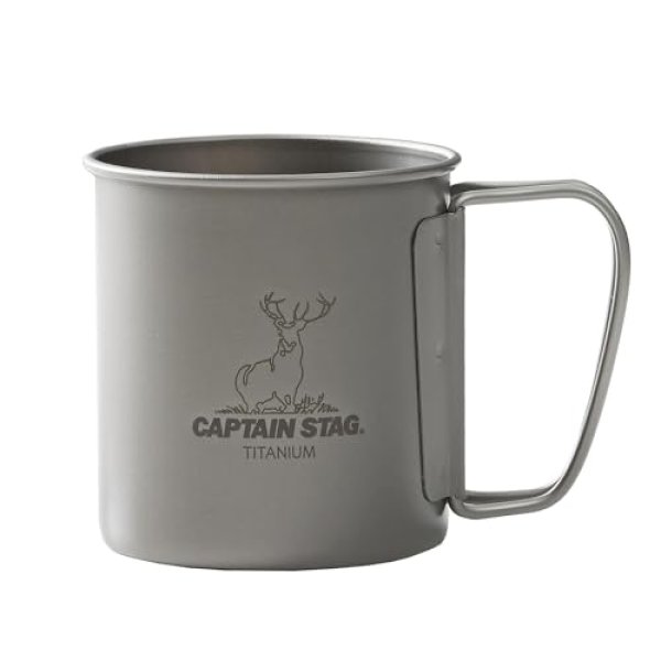 画像1: キャプテンスタッグ(CAPTAIN STAG) アウトドア コップ マグ カップ タンブラー シングルマグカップ 300ml 折りたたみハンドル 軽量 チタン製 日本製 燕三条産 UH-4502 [ B0CT5S2MMW / 4560464292138 / UH-4502 ] (1)