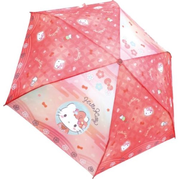 画像1: [ジェイズプランニング]Sanrio 和柄シリーズ 折畳傘 ハローキティ 花日和 53cm 90462 [ B0DCK26G4N / 4570171345270 / 90462 ] (1)