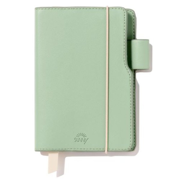 画像1: いろは出版 マンスリー手帳 ミニ A6変形 SUNNY LIGHT NOTE BOOK フリーマンスリーalmond green LSLN-M-05 [ B0D9XDCZ3Y / 4573468168422 / LSLN-M-05 ] (1)