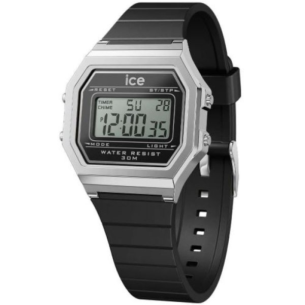 画像1: 正規代理店 [Ice watch] アイスウォッチ 時計 腕時計 デジタル レディース 022063 ICE digit retro ブラック シルバー スモール [ B0CJC2HRP1 / 4895173318320 / 22063 ] (1)