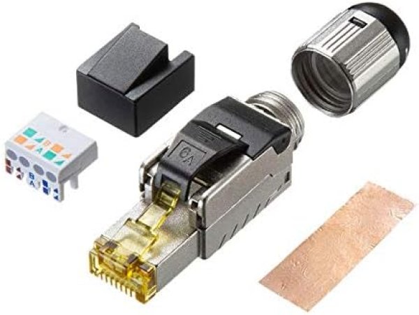 画像1: 《7月中旬入荷予定》サンワサプライ カテゴリ6A RJ-45シールドコネクタ ADT-6ARJFS [ B08H8HLJ8K / 4969887755006 / ADT-6ARJFS ] (1)