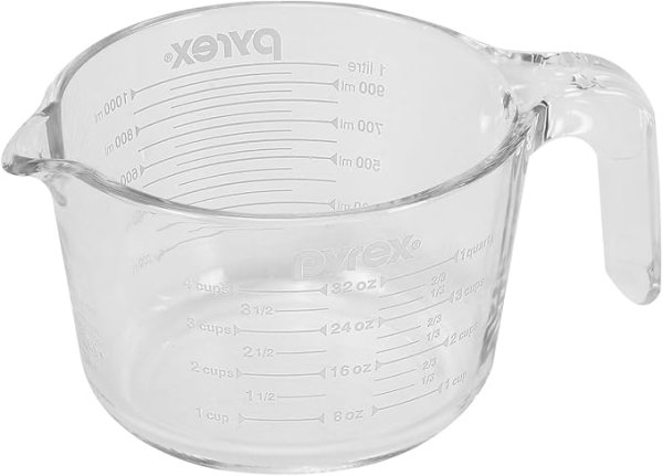 画像1: PYREX パイレックス メジャーカップ 1.0? 耐熱ガラス オーブン対応 電子レンジ対応 食洗機対応 冷凍庫対応 ホワイト CP-8652 [ B0CXXFHZTN / 4976790386524 / CP-8652 ] (1)